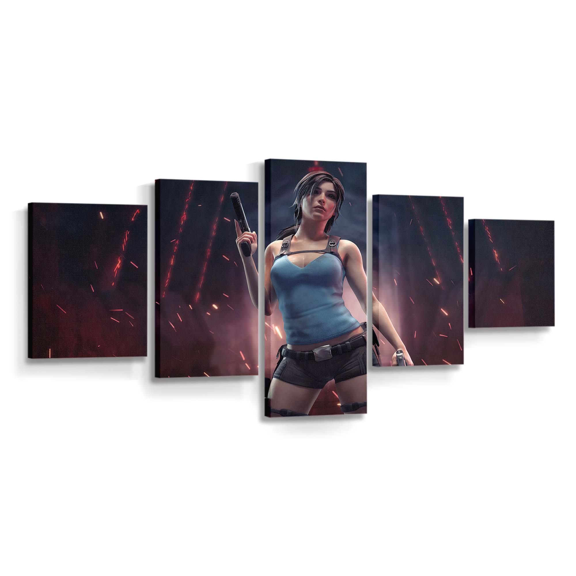 lara croft with guns 4k dp